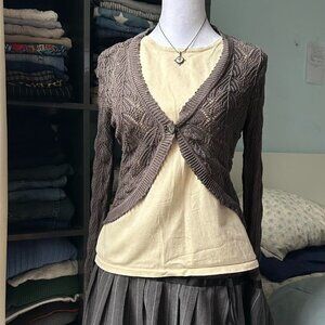 Vintage Kate Hill Petite Cream Silk Top sz PL